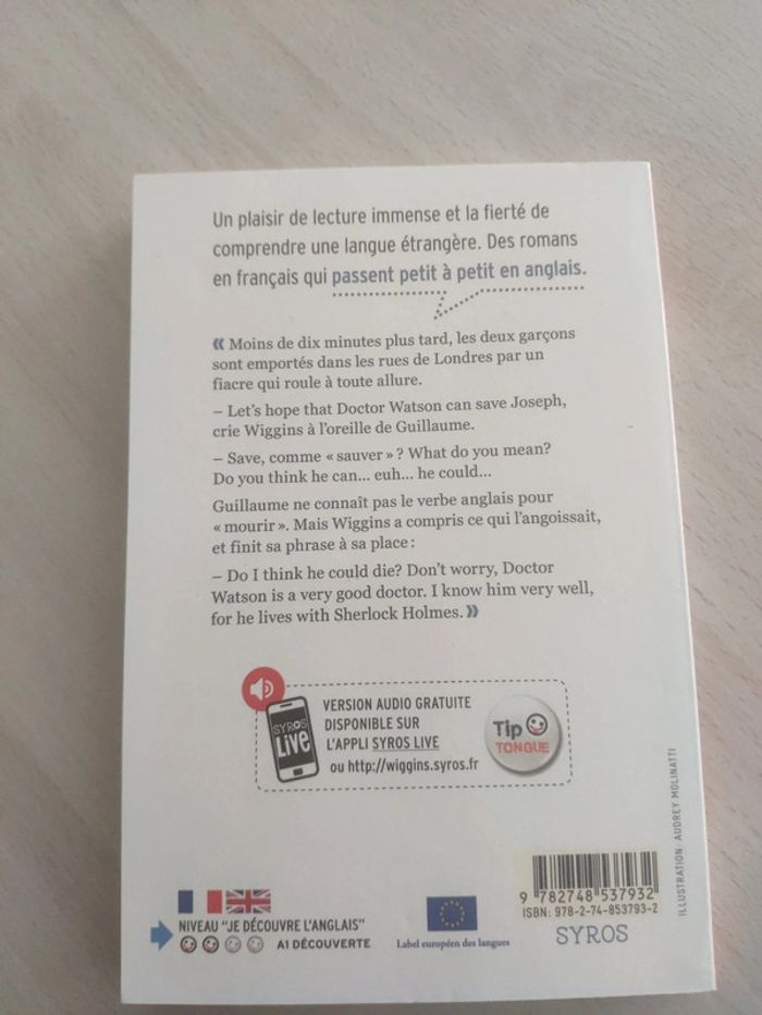 Livre poche jeunesse Wiggins Sherlock et le mysterious poison Nicodème pour lire l'anglais - photo numéro 2