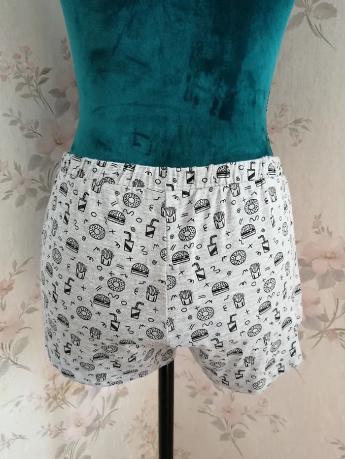Short de pyjama gris à motifs fast food / undiz / (TU) - photo numéro 3