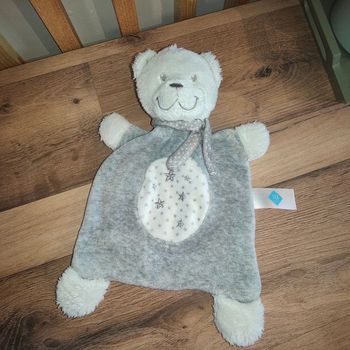 Ours tex mon ange gris et blanc 