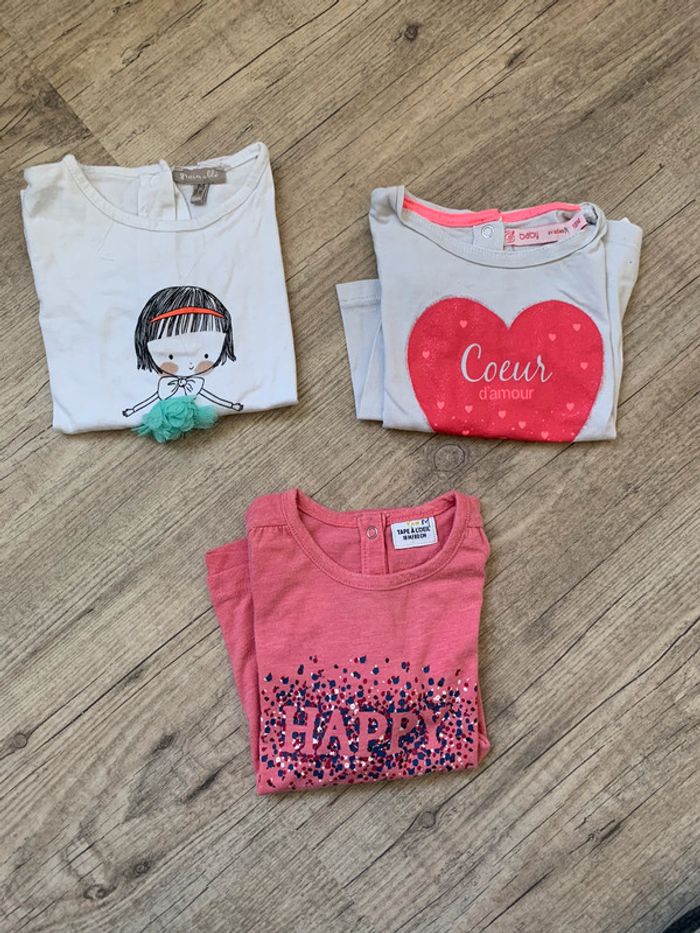 Lot 3 tee-shirts ML 18 mois