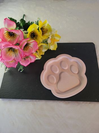 Vide poche artisanale "pattes de chiens "-marron clair-13cm