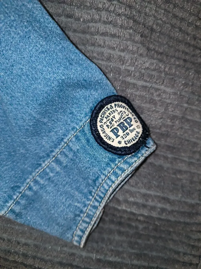 Veste en jean et haut manches longues 12 mois - photo numéro 2