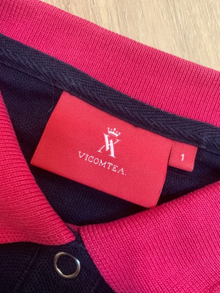 Polo bleu marine et rose Vicomte A taille 1 - photo numéro 3