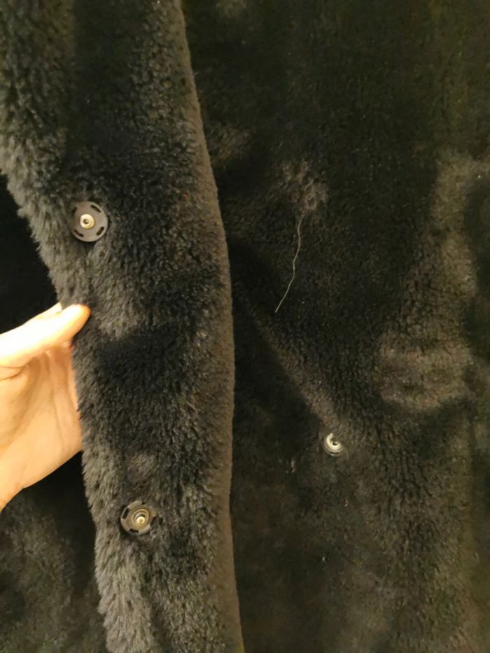 Manteau fausse fourrure noir - photo numéro 5