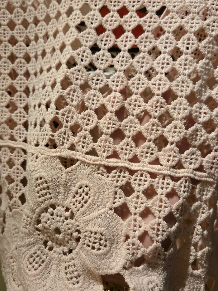 Gilet tendance en crochet rose pâle TU>44 max neuf - photo numéro 6