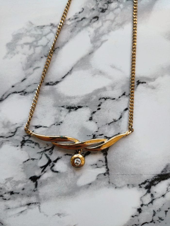 Collier vintage doré et strasse - photo numéro 13