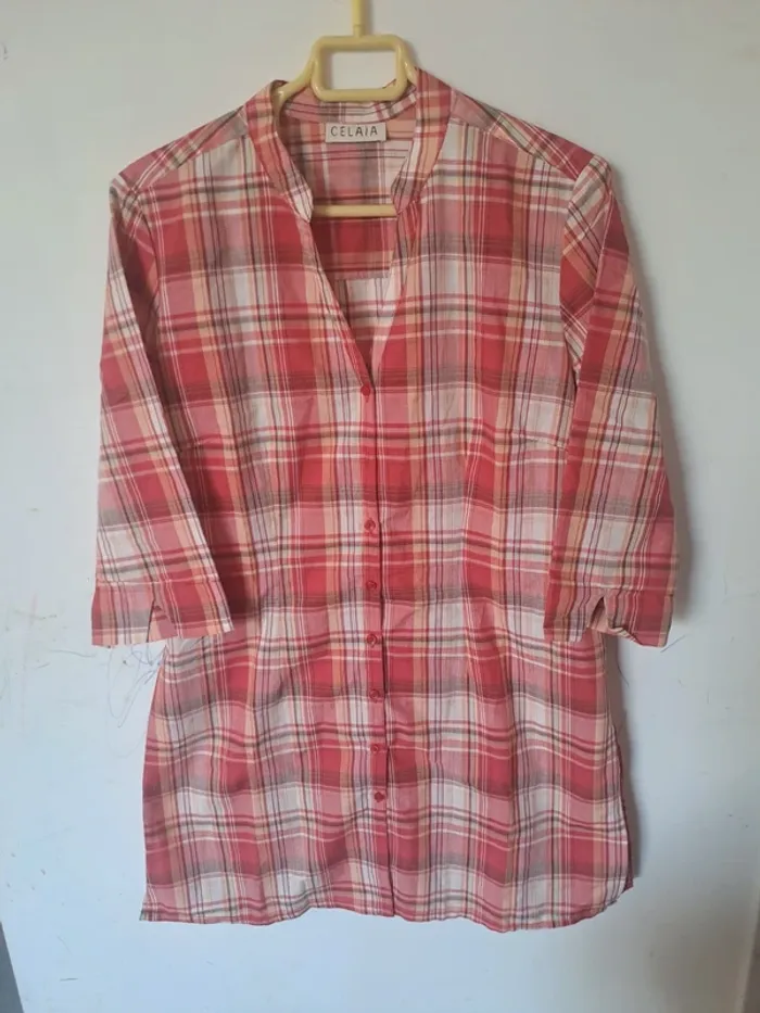 Chemise longue / Tunique à carreaux Celaia Taille 42 - photo numéro 2
