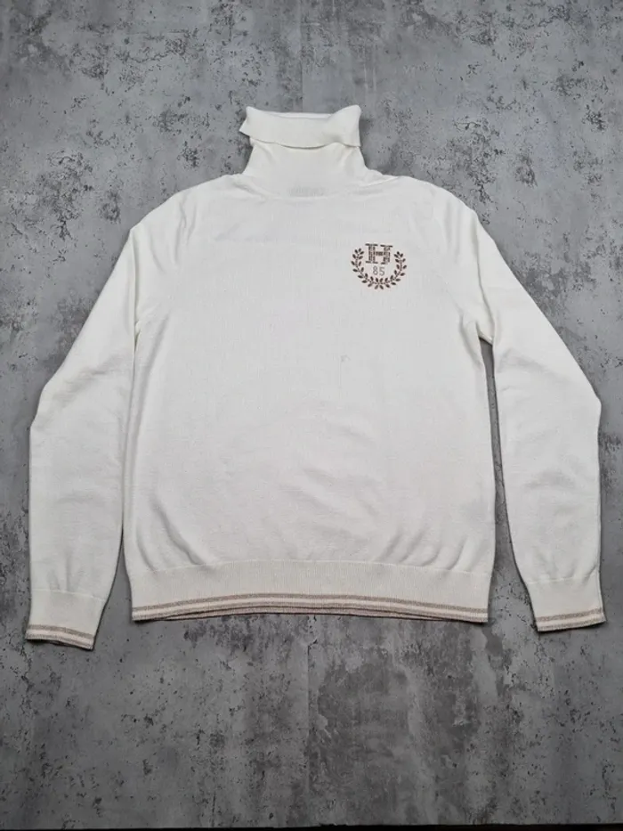 Pull col roulé Tommy Hilfiger blanc, L Femme - photo numéro 3