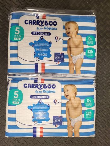 2 paquets de couches carryboo taille 5