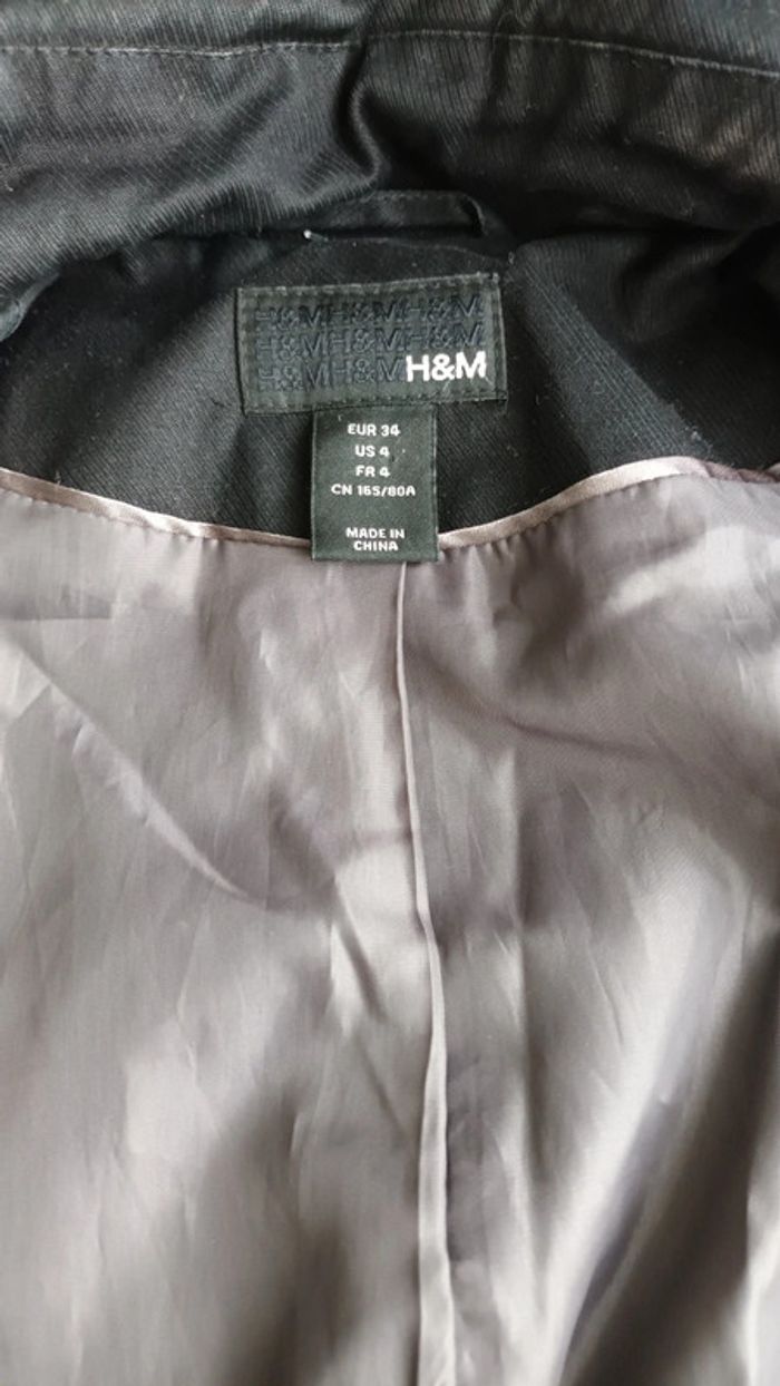 Magnifique trenche veste Taille 34 noir H&M - photo numéro 4