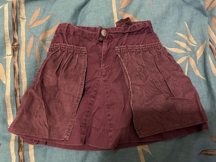 Jupe velours côtelé violet 3 ans kidkanai