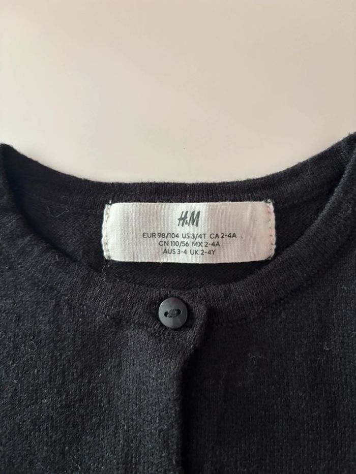 Cardigan noir H&M 2-4A/98-104 - photo numéro 4