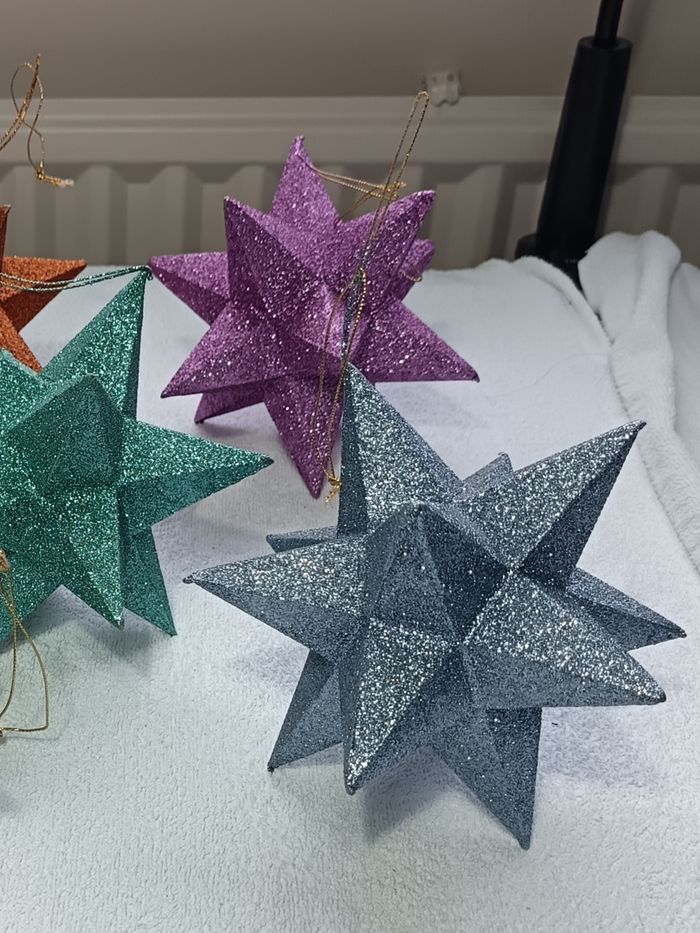 lot 5 grosses boules étoiles de Noël - photo numéro 5