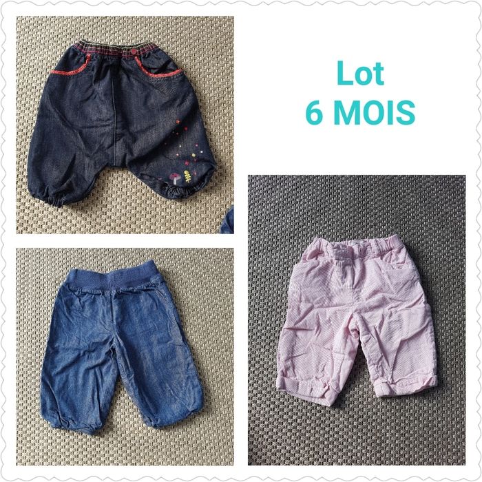 Lots de 3 Pantalons sarouels hiver fille - 6 mois
