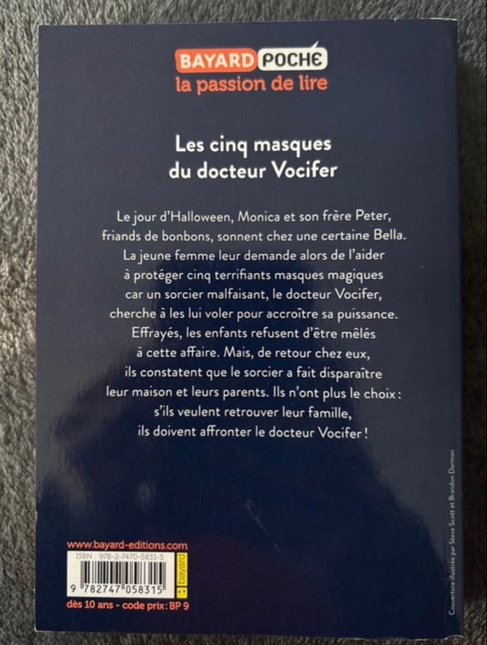 Livre Chair de poule tome 3 Les Cinq masques du docteur Lucifer - photo numéro 2