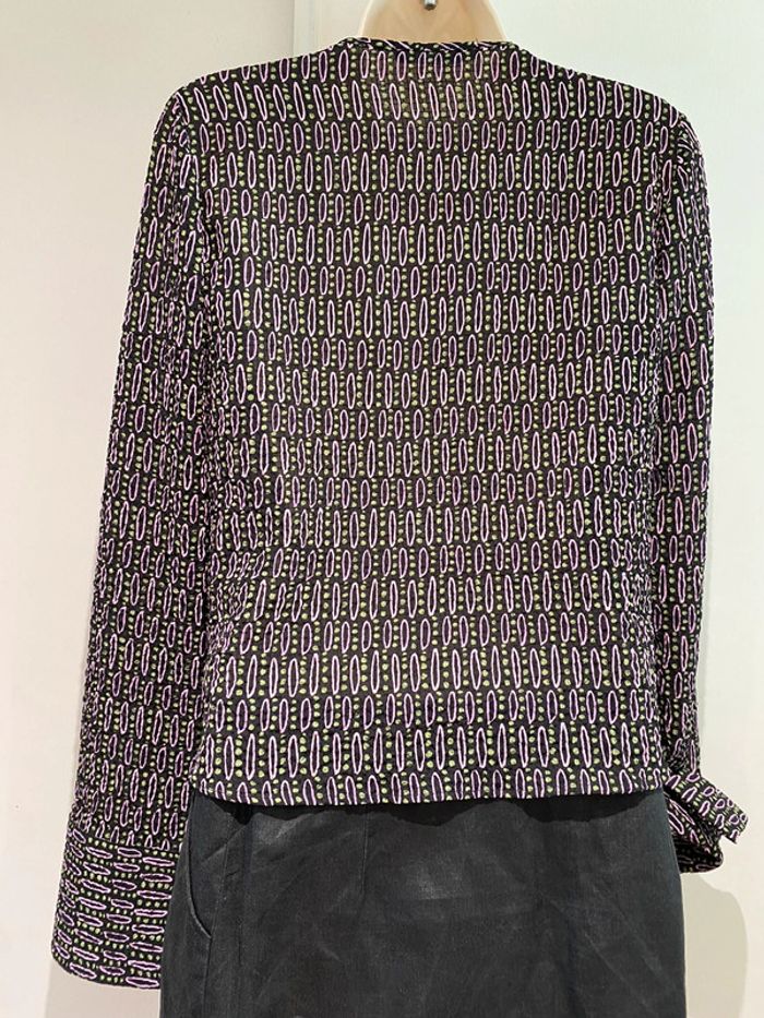 Chemise Zara, taille M/38 Rose noir  vert polyester, élasthane - photo numéro 14