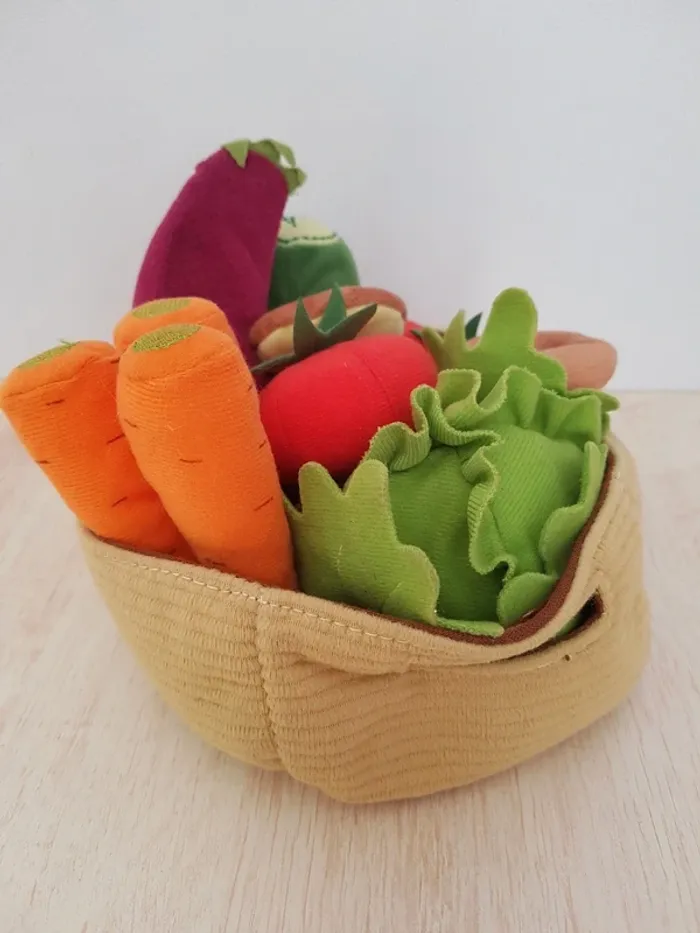 Panier en tissu et lot de légumes du potager - photo numéro 19