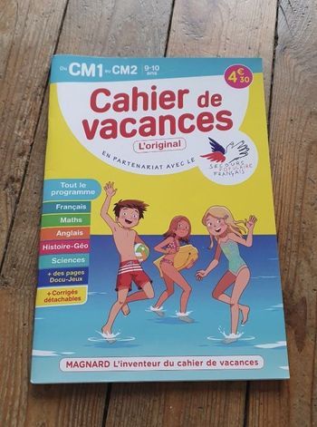 Cahier de vacances du CM1 au CM2