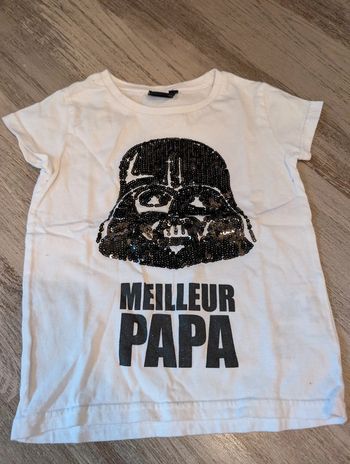 T-shirt meilleur papa star wars 5 ans