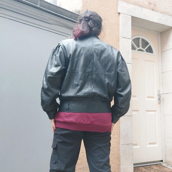 Magnifique veste 80s cuir véritable 38 - photo numéro 6