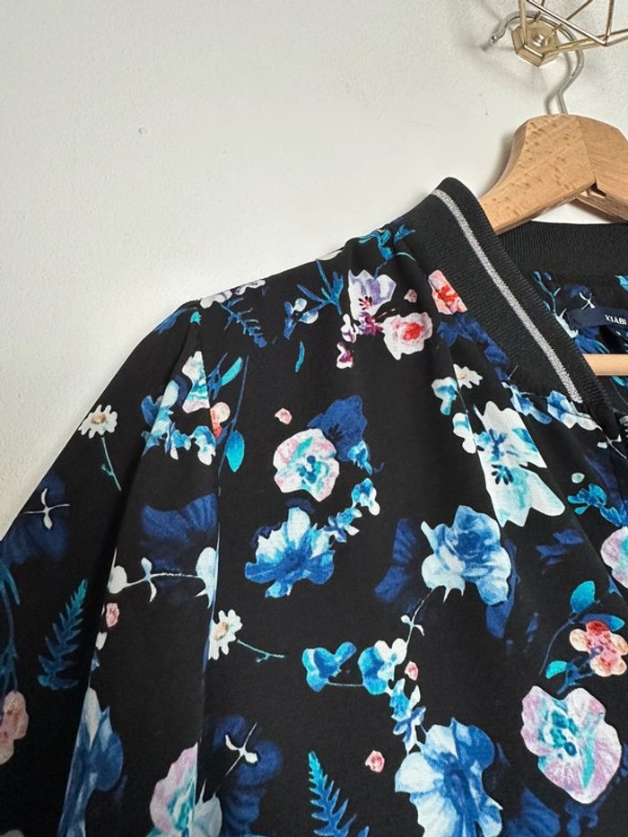🌸Veste Bombers fleurie - Kiabi - ton bleu 🌸 - photo numéro 3