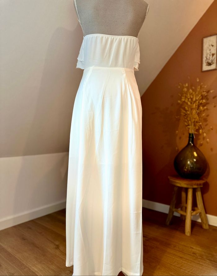💜 Robe blanche sans bretelle et fendu Shein taille M neuf 💜 - photo numéro 7