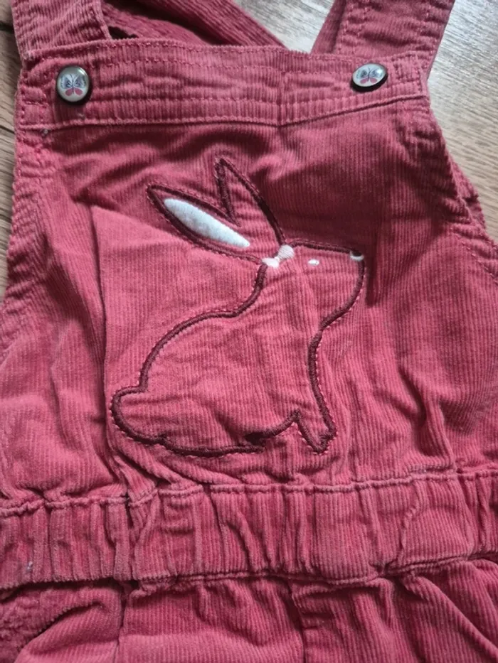 🐰 Salopette short en velours thème lapin - 6 mois Creeks - photo numéro 2