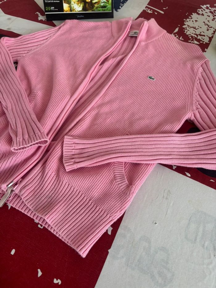 Veste rose Lacoste vintage unisexe petit croco fille xs homme s femme - photo numéro 5