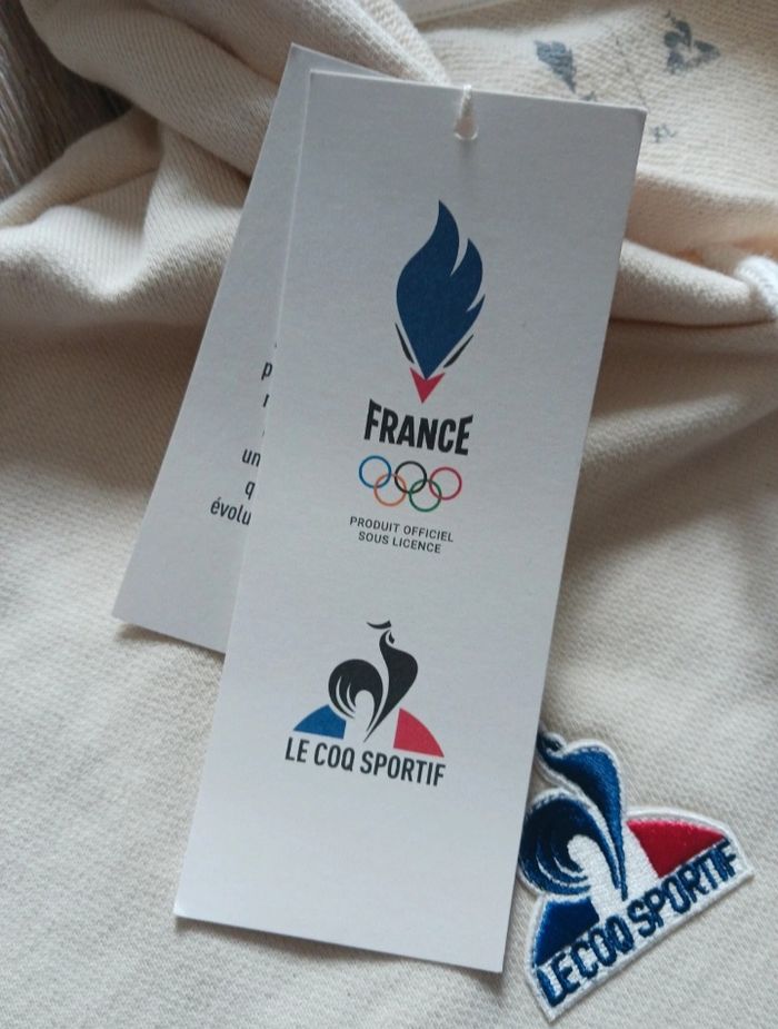 Sweat France blanc écru à capuche Le Coq Sportif édition Jeux Olympiques Paris 2024 taille XL - photo numéro 3