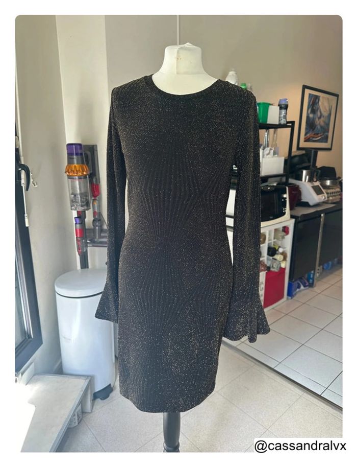 Robe métallisée en tricot extensible à manches cloche - Michael Kors