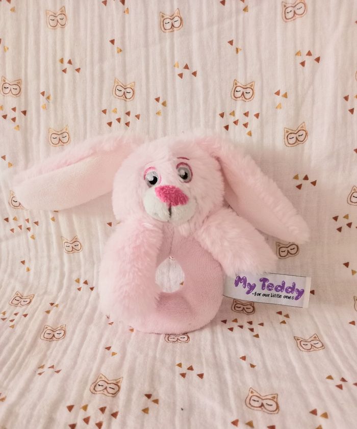 Hochet My Teddy lapin rose