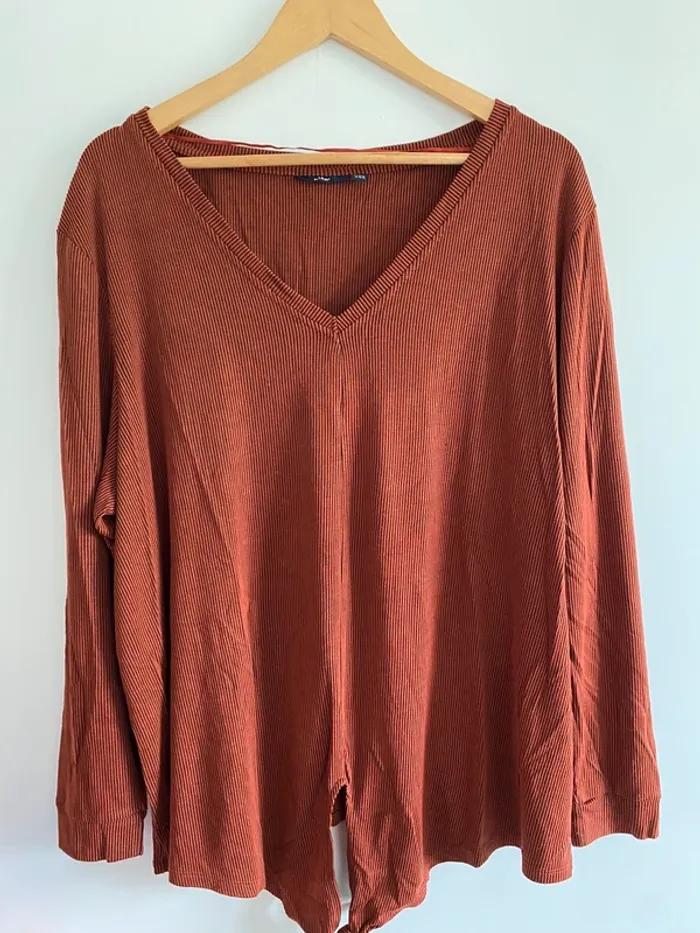 Haut manches longues kiabi rouille grande taille curvy XXL 50 52
