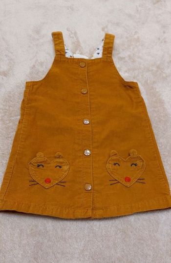 Robe à bretelles en velours bébé fille 12 mois