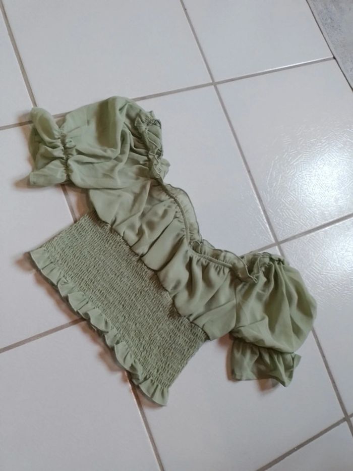 Blouse femme croq top verte claire Shein - photo numéro 9