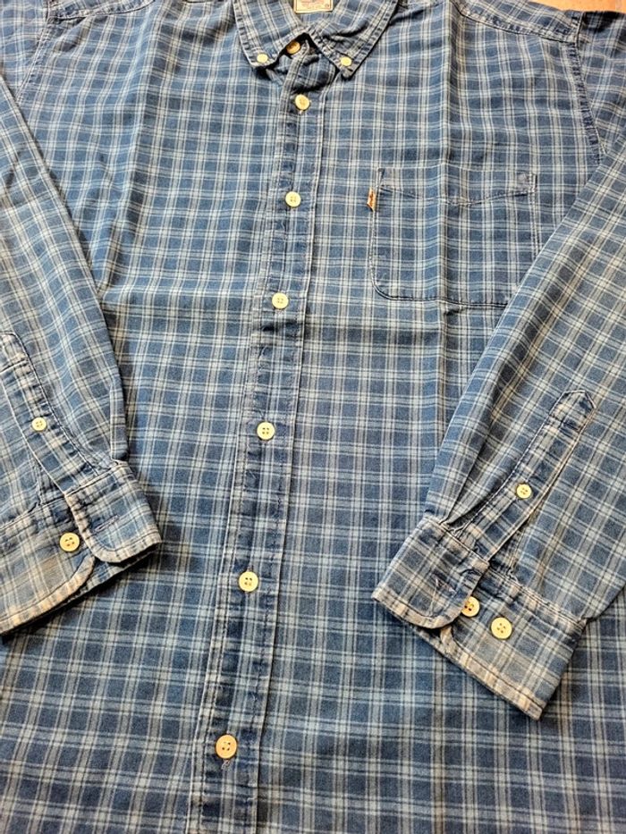 Chemise Levi's bleue à carreaux 100% coton - M - photo numéro 5