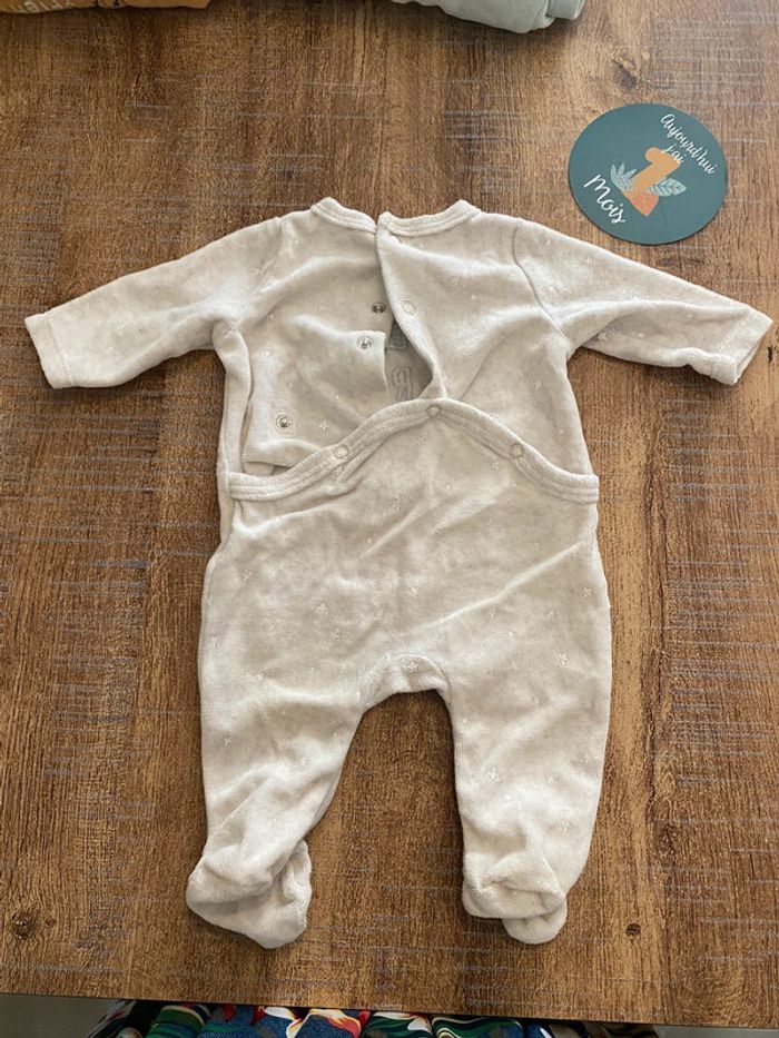 Pyjama en velours bébé 1 mois Gemo - photo numéro 4
