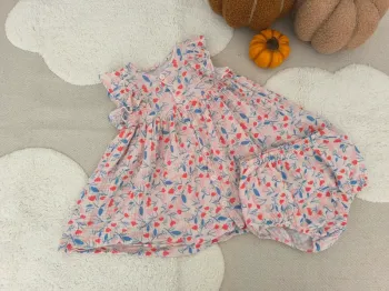 👗 Robe Petit Bateau + bloomer assorti – 18 mois