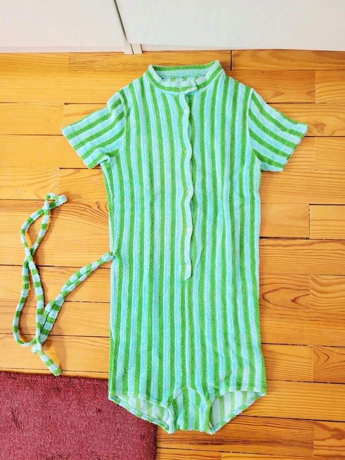 Authentique Grenouillère de plage enfant en éponge vintage années 60's