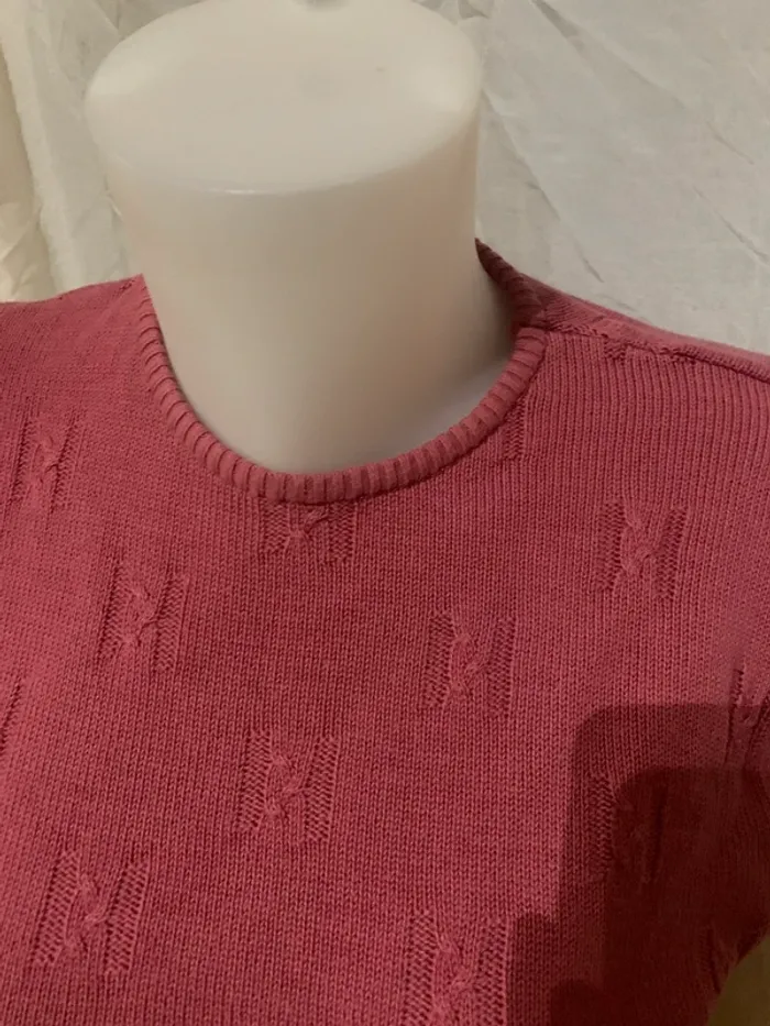 Pull vintage manches courtes fushia taille S/M - photo numéro 3