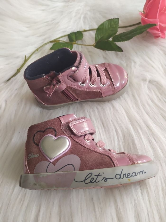 Baskets tennis montantes Geox tout cuir bébé fille pointure 21 - photo numéro 3