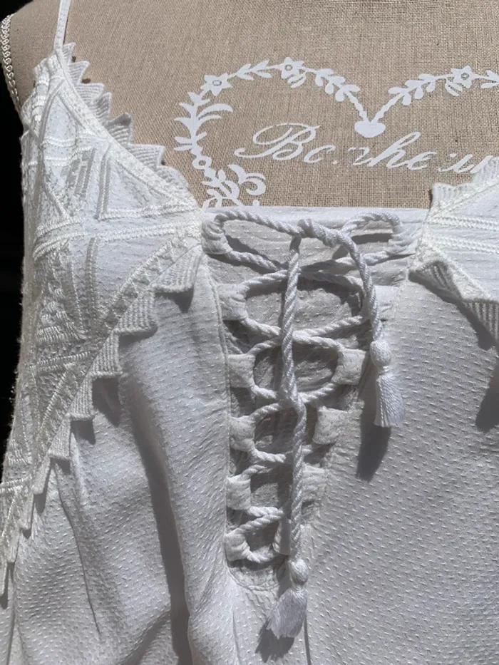Robe à bretelles blanche Comptoirs des Cotonniers taille S 36 - photo numéro 6