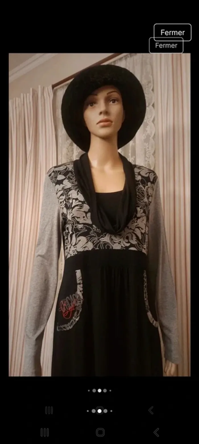 Jolie Robe Taifun noire et gris fr/be 42 - photo numéro 4