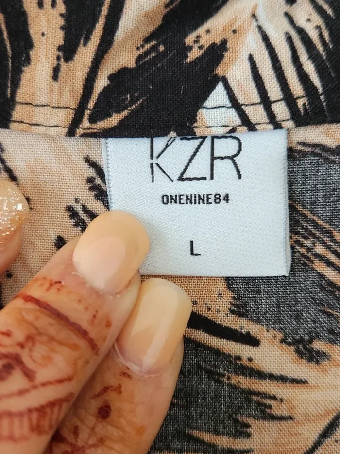 🌴 Chemise fluide à motifs feuillage KZR - Taille L - photo numéro 3