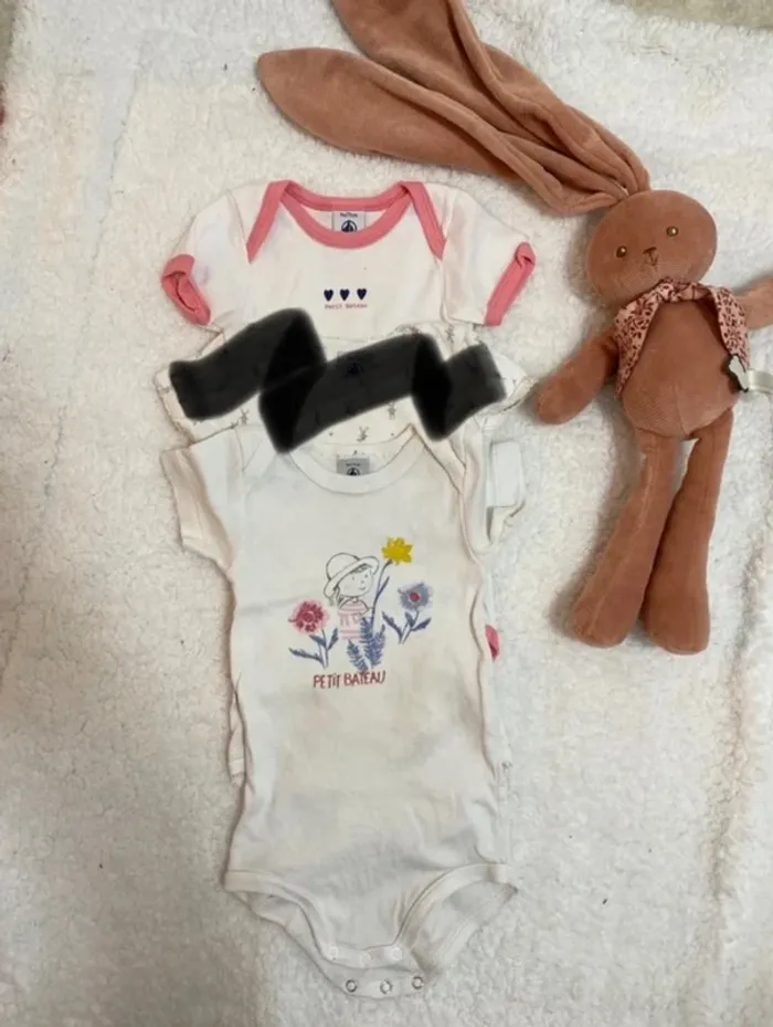 Lot de 3 bodies  manches courtes Petit Bateau