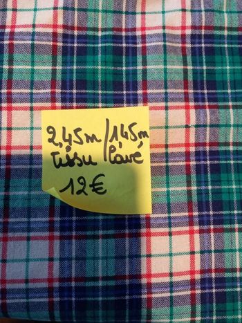 coupon de tissu à carreaux "coton"