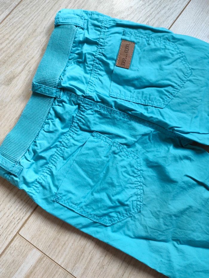 Pantalon toile bleu turquoise - photo numéro 7