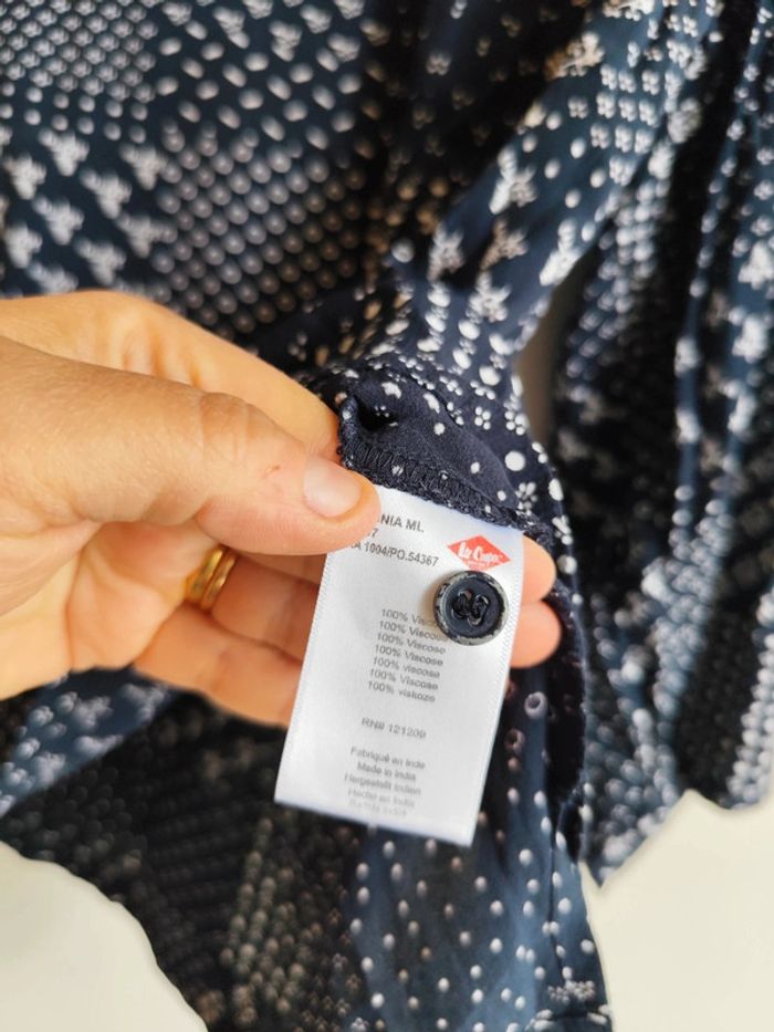 Blouse bleu marine à petits motifs blancs taille XL Lee Cooper - photo numéro 7