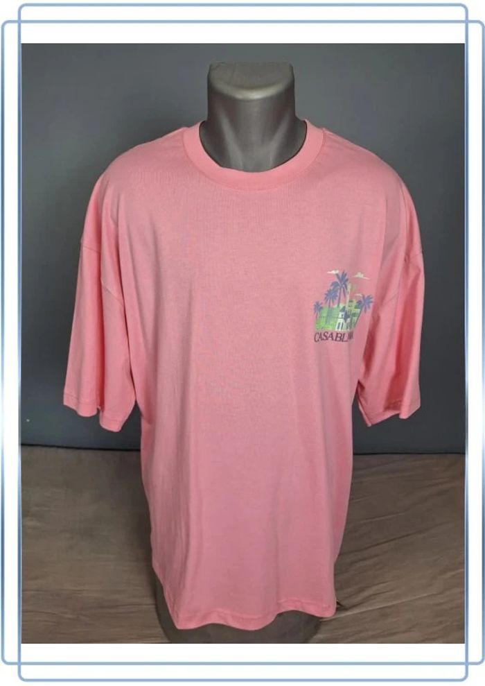 tee shirt imprime plus eighteen / rose homme 2xl / brodé (526)
