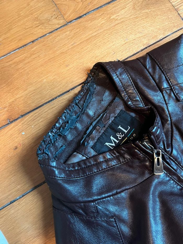 Veste blouson simili cuir style biker/ aviateur - photo numéro 15