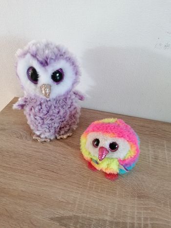2 peluches chouettes ty 